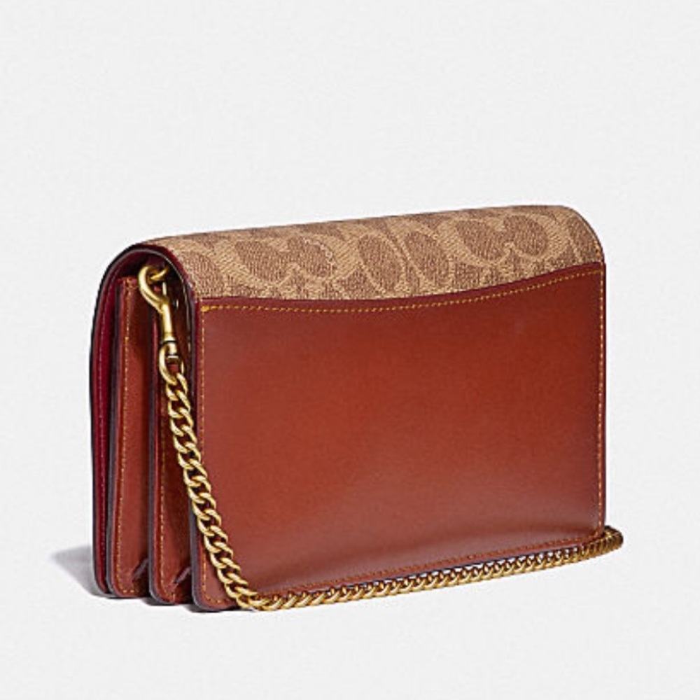 Coach Callie Foldover Chain Clutch with Prairie Floral Print - Picture 4 of 6